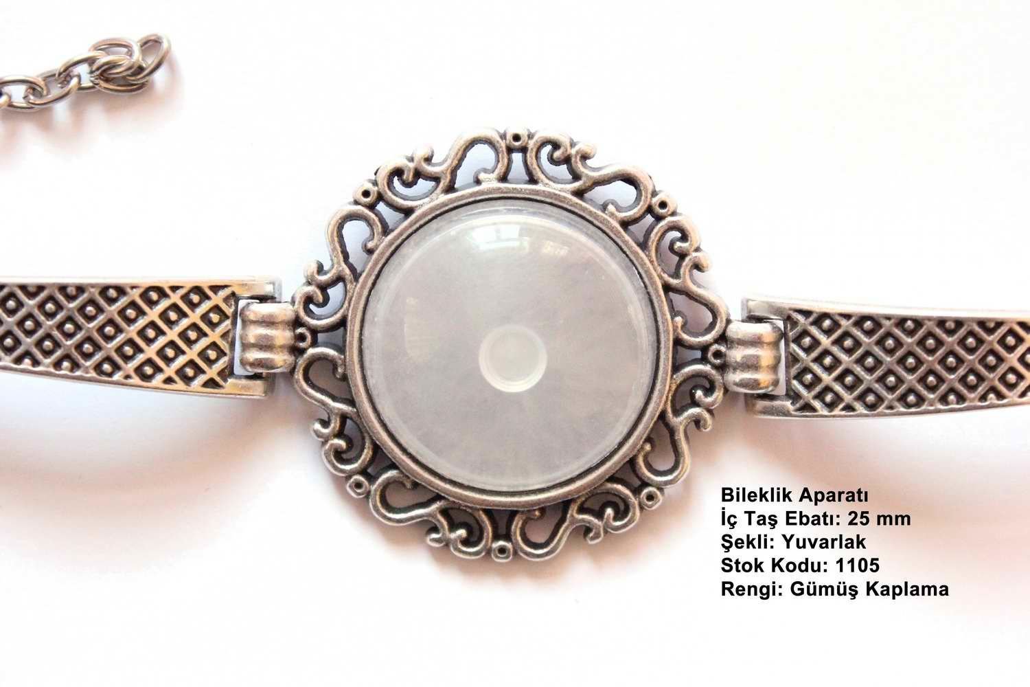 Gümüş Kaplama Yuvarlak Metal Bileklik Aparatı 1105