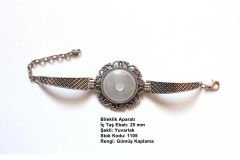 Gümüş Kaplama Yuvarlak Metal Bileklik Aparatı 1105