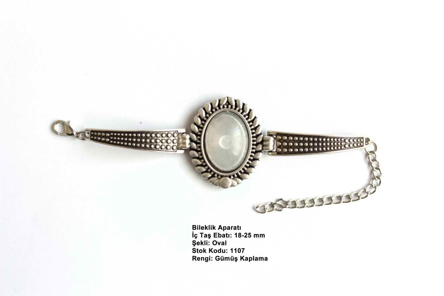 Gümüş Kaplama Oval Metal Bileklik Aparatı 1107