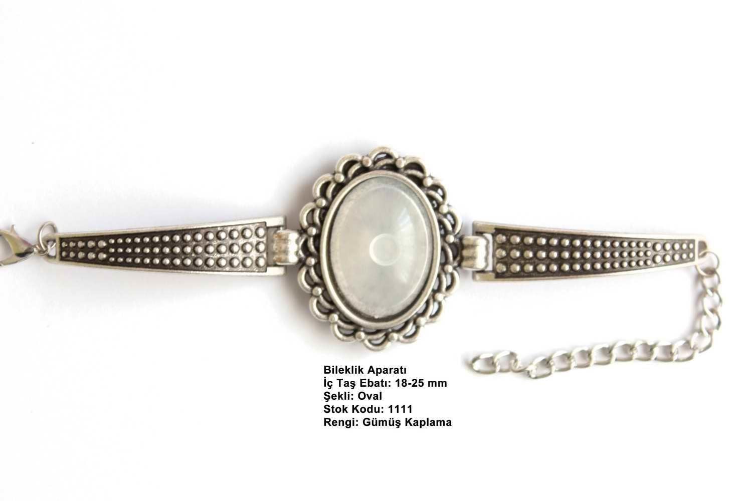 Gümüş Kaplama Oval Metal Bileklik Aparatı 1112