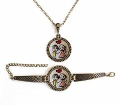 İlbay Çini Takı Kolye Bileklik Seti 2718DS151