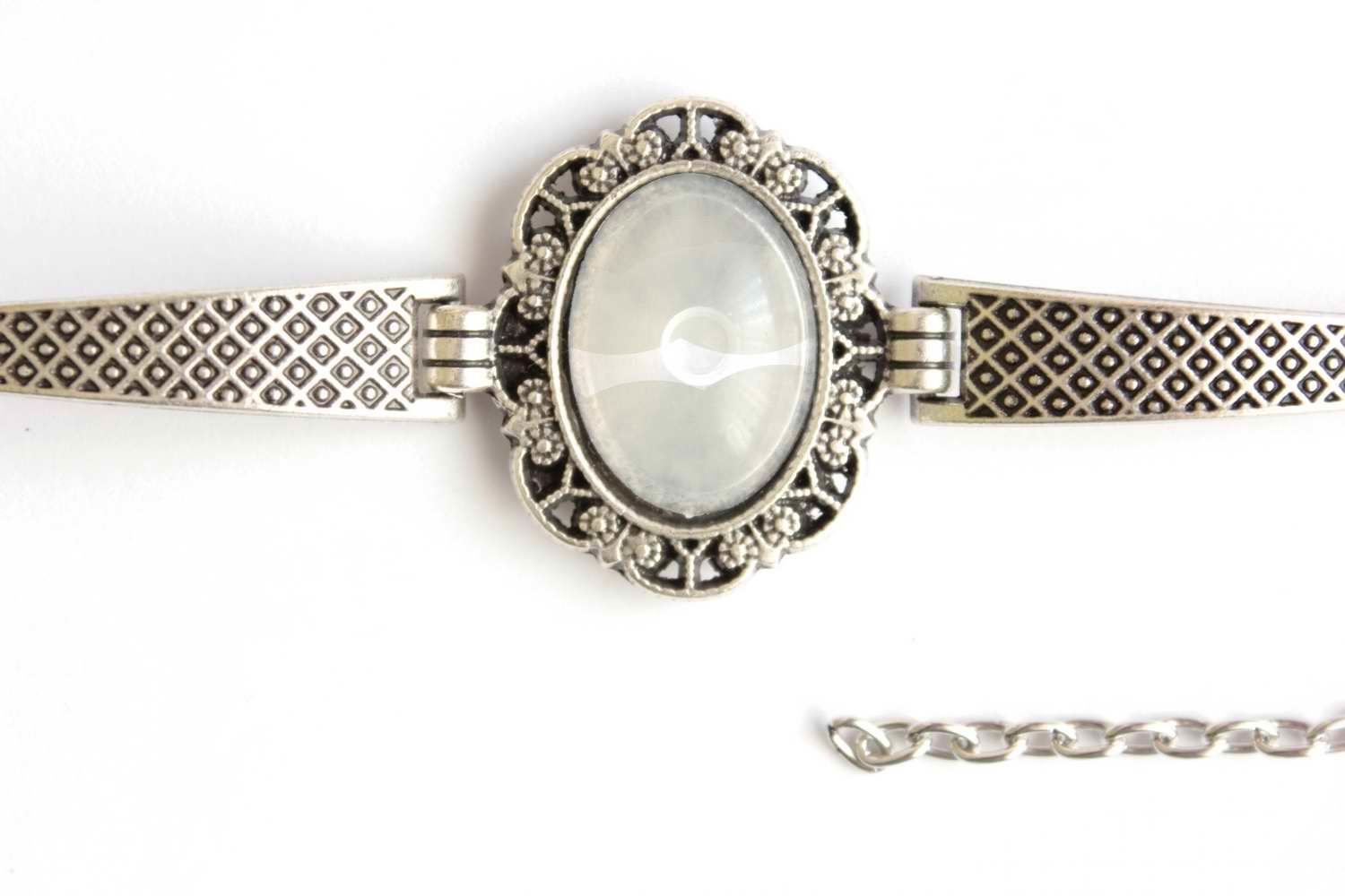 Gümüş Kaplama Oval Metal Bileklik Aparatı 1113