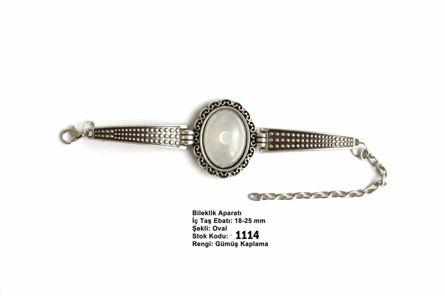 Gümüş Kaplama Oval Metal Bileklik Aparatı 1114