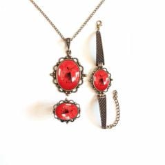 İlbay Çini Takı Kolye Bileklik Yüzük Seti 2016DS508