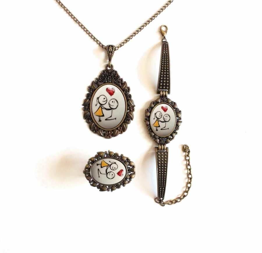 İlbay Çini Takı Kolye Bileklik Yüzük Seti 2017DS086