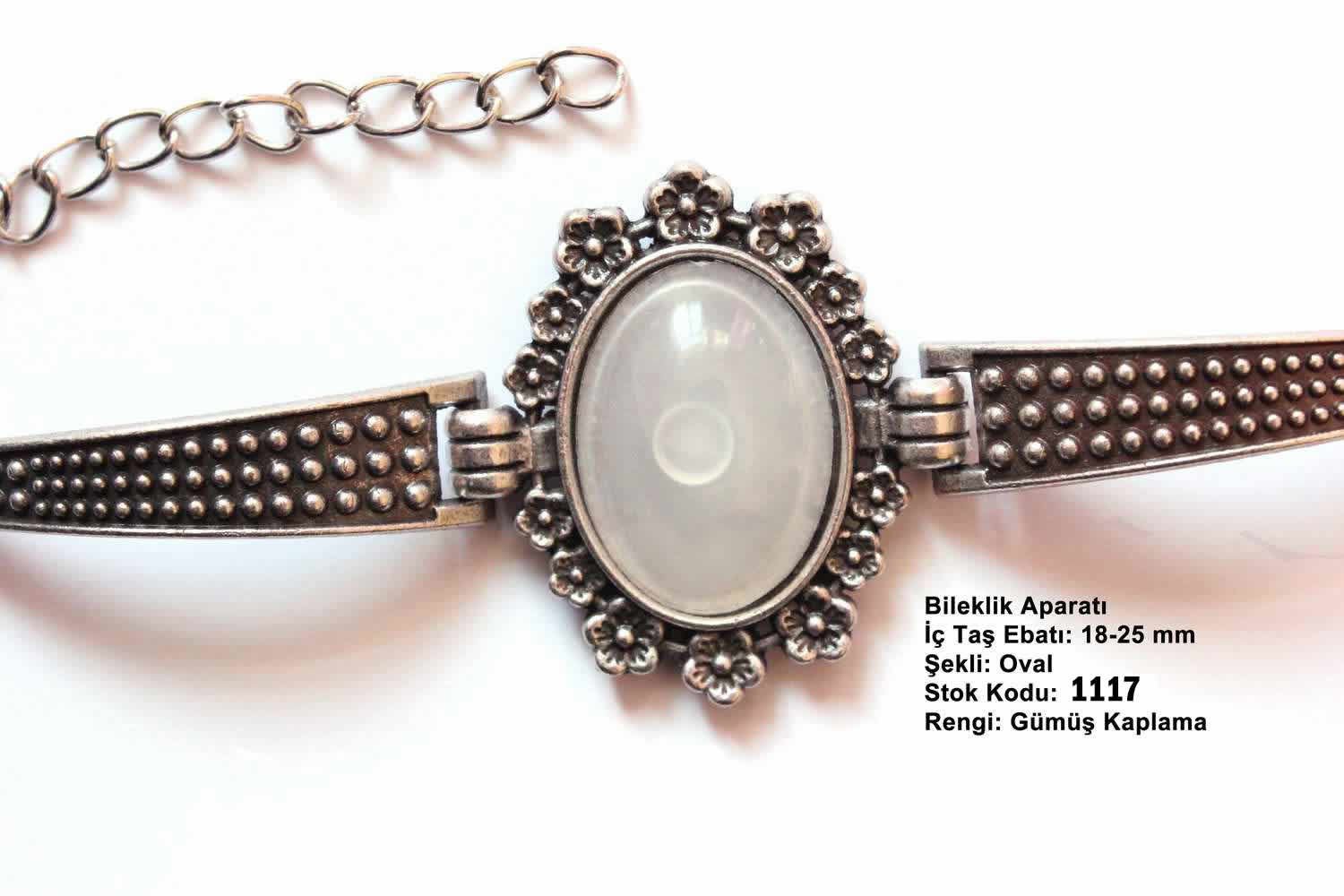 Gümüş Kaplama Oval Metal Bileklik Aparatı 1117