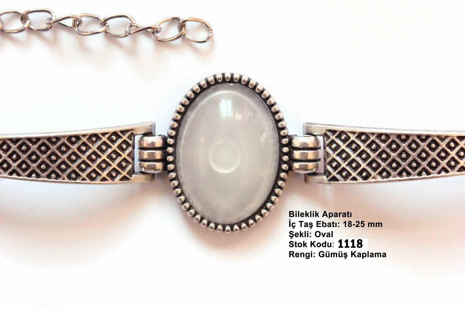 Gümüş Kaplama Oval Metal Bileklik Aparatı 1118