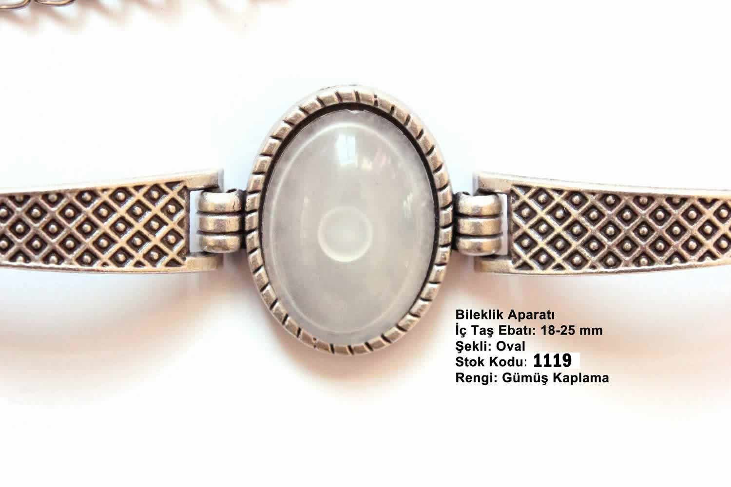 Gümüş Kaplama Oval Metal Bileklik Aparatı 1119