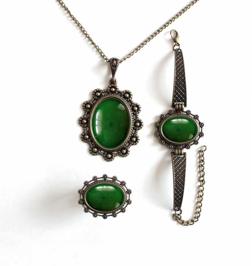 İlbay Çini Takı Kolye Bileklik Yüzük Seti 2301DS302