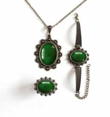 İlbay Çini Takı Kolye Bileklik Yüzük Seti 2301DS302