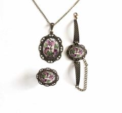 İlbay Çini Takı Kolye Bileklik Yüzük Seti 2302DS054