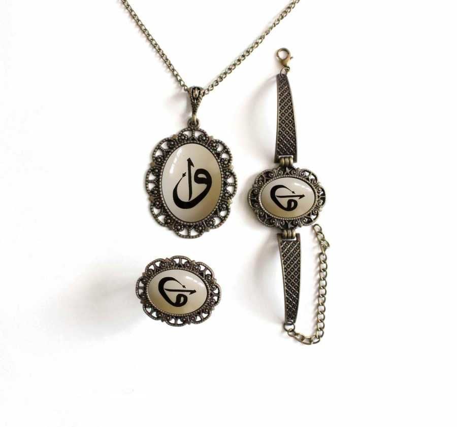 İlbay Çini Takı Kolye Bileklik Yüzük Seti 2302DS203