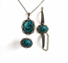 İlbay Çini Takı Kolye Bileklik Yüzük Seti 2302DS205