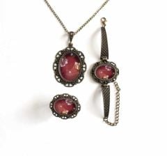 İlbay Çini Takı Kolye Bileklik Yüzük Seti 2302DS301