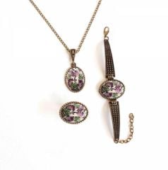 İlbay Çini Takı Kolye Bileklik Yüzük Seti 2303DS054