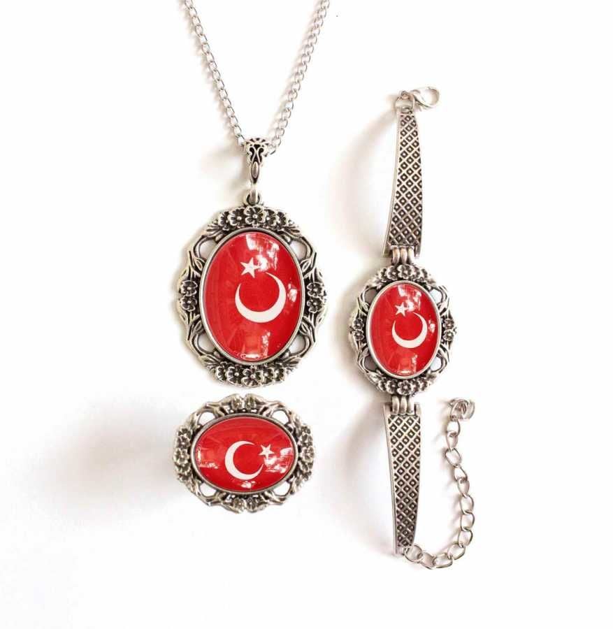 İlbay Çini Takı Kolye Bileklik Yüzük Seti 2309DS712