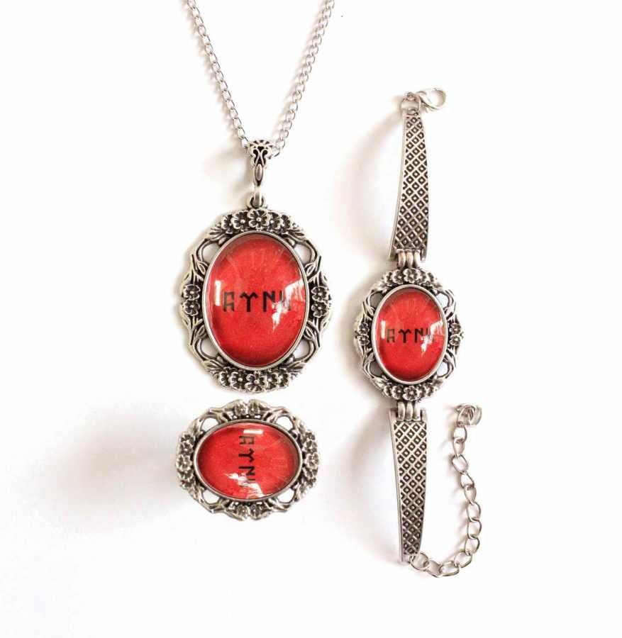 İlbay Çini Takı Kolye Bileklik Yüzük Seti 2309DS715