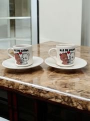 Seramik İllede Karım Kocam 2 Kişilik Kahve Fincanı Takımı