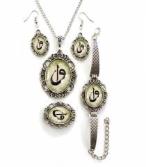 İlbay Çini Takı Kolye Bileklik Yüzük Küpe Seti 2002DS213