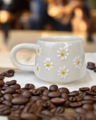 Klasik Çayır Papatya Seramik Kupa Bardak Mug