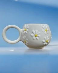 Ece Çayır Papatya Seramik Kupa Bardak Mug