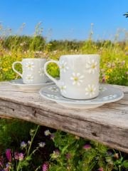 Çayır Papatya 2 Kişilik Seramik Kahve Fincanı Takımı