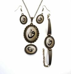 İlbay Çini Takı Kolye Bileklik Yüzük Küpe Seti 2204DS203