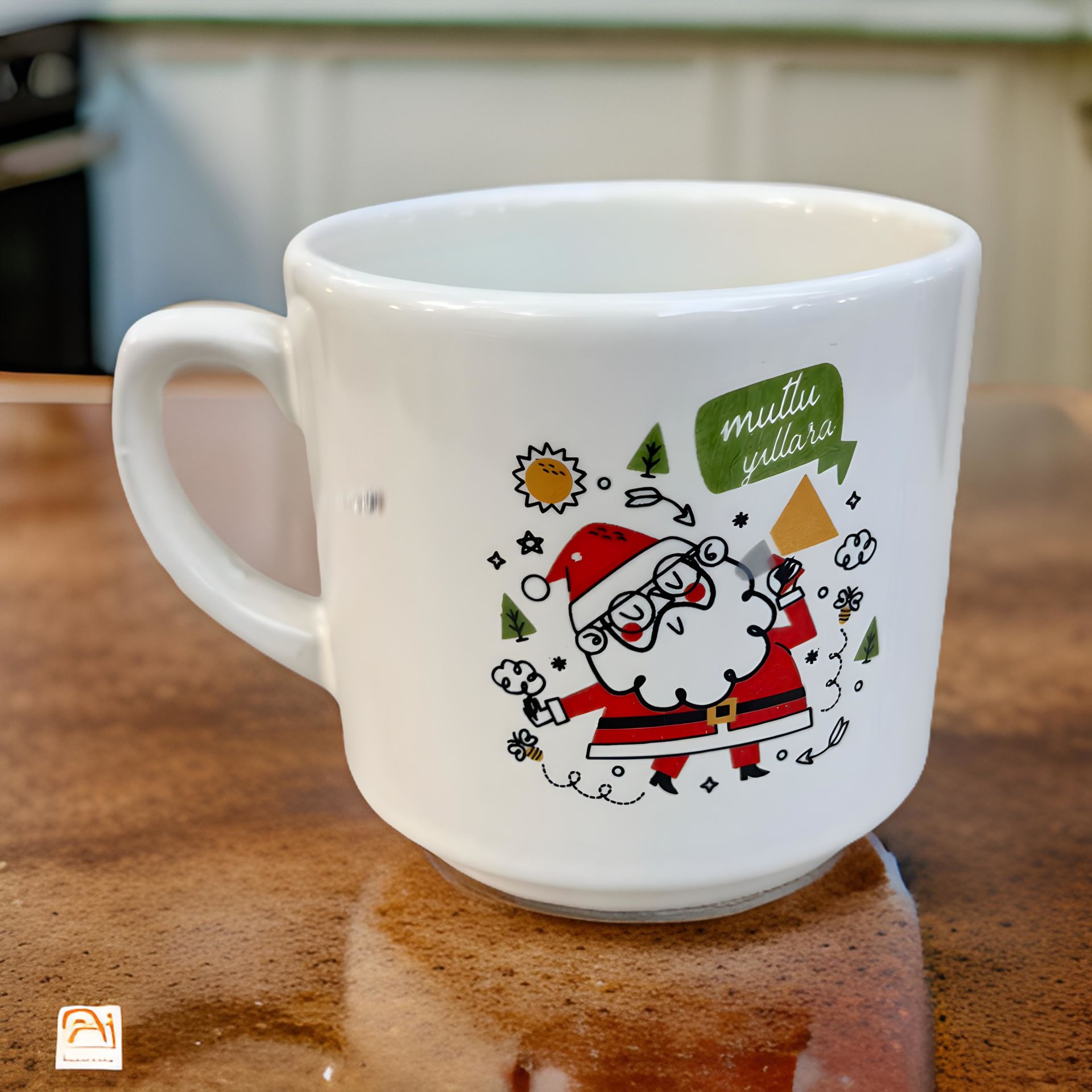 Yılbaşı Noel Baba Mutlu Yıllar Temalı Hediyelik Seramik Times Kupa Bardak Mug