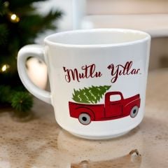 Yılbaşı Temalı Times Araba Seramik Kupa Bardak Mug