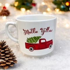 Yılbaşı Temalı Times Araba Seramik Kupa Bardak Mug