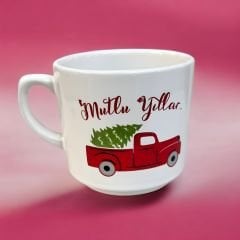 Yılbaşı Temalı Times Araba Seramik Kupa Bardak Mug