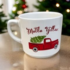 Yılbaşı Temalı Times Araba Seramik Kupa Bardak Mug