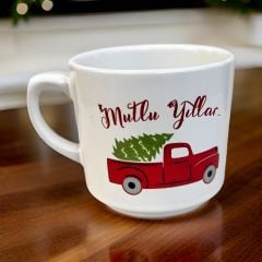 Yılbaşı Temalı Times Araba Seramik Kupa Bardak Mug