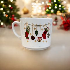 Yılbaşı Çorap desenli Hediyelik Seramik Times Kupa Bardak Mug