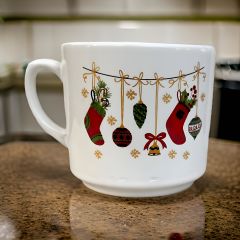 Yılbaşı Çorap desenli Hediyelik Seramik Times Kupa Bardak Mug