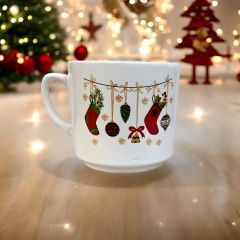Yılbaşı Çorap desenli Hediyelik Seramik Times Kupa Bardak Mug