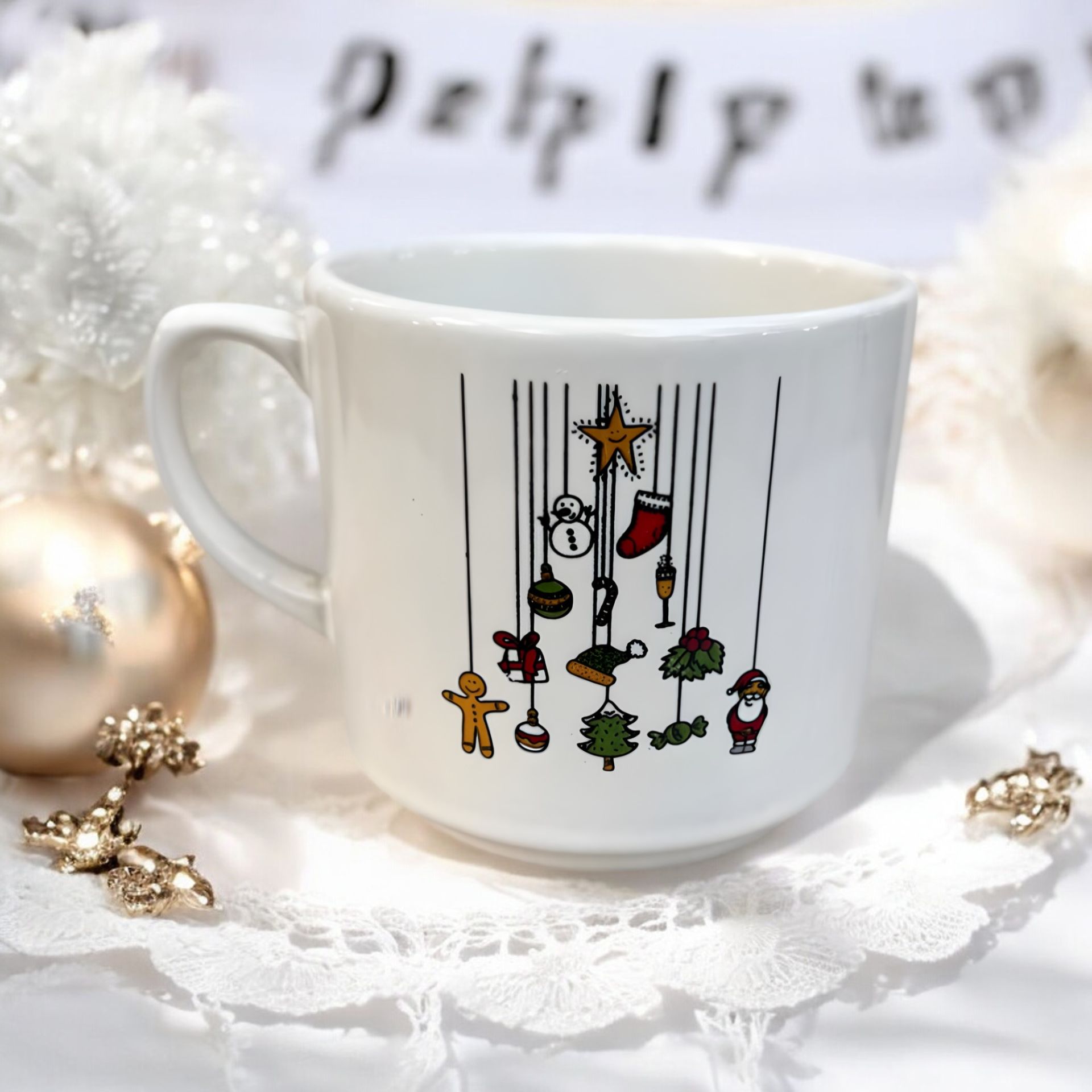 Yılbaşı Hediyeler Desenli Seramik Times Kupa Bardak Mug