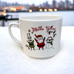 Yılbaşı Kardanadam ve Noel Baba Seramik Times Kupa Bardak Mug