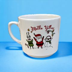 Yılbaşı Kardanadam ve Noel Baba Seramik Times Kupa Bardak Mug