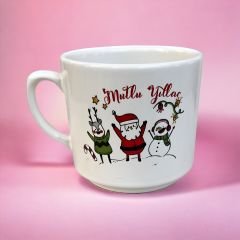 Yılbaşı Kardanadam ve Noel Baba Seramik Times Kupa Bardak Mug