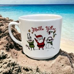 Yılbaşı Kardanadam ve Noel Baba Seramik Times Kupa Bardak Mug