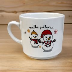 Yılbaşı 2 Kardanadam Seramik Times Kupa Bardak Mug