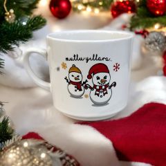 Yılbaşı 2 Kardanadam Seramik Times Kupa Bardak Mug