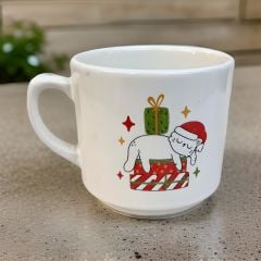 Yılbaşı Uyuyan Kedi Seramik Times Kupa Bardak Mug