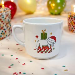 Yılbaşı Uyuyan Kedi Seramik Times Kupa Bardak Mug