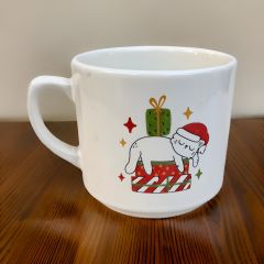 Yılbaşı Uyuyan Kedi Seramik Times Kupa Bardak Mug