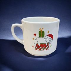 Yılbaşı Uyuyan Kedi Seramik Times Kupa Bardak Mug