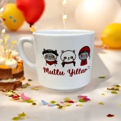 Yılbaşı 3 lü Kedi Seramik Times Kupa Bardak Mug
