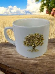 Metalli Hayat Ağacı Hediyelik Seramik Times Kupa Bardak Mug