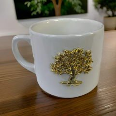 Metalli Hayat Ağacı Hediyelik Seramik Times Kupa Bardak Mug
